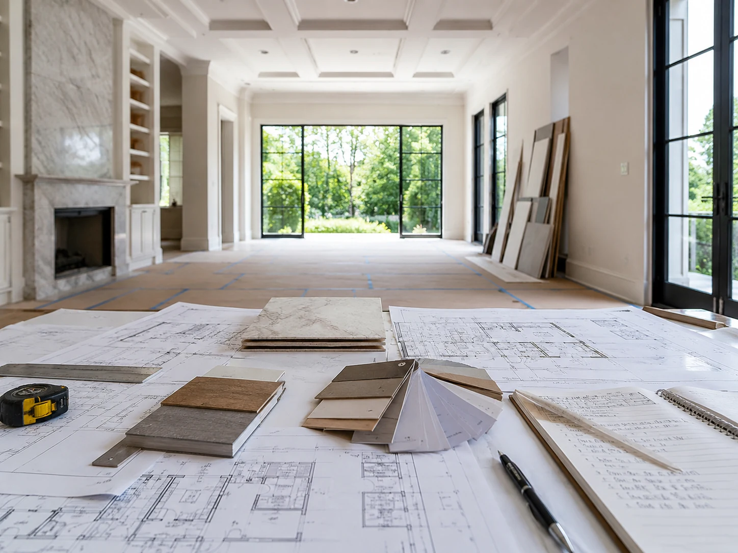 Residential ремонт site in progress with raw walls and natural light