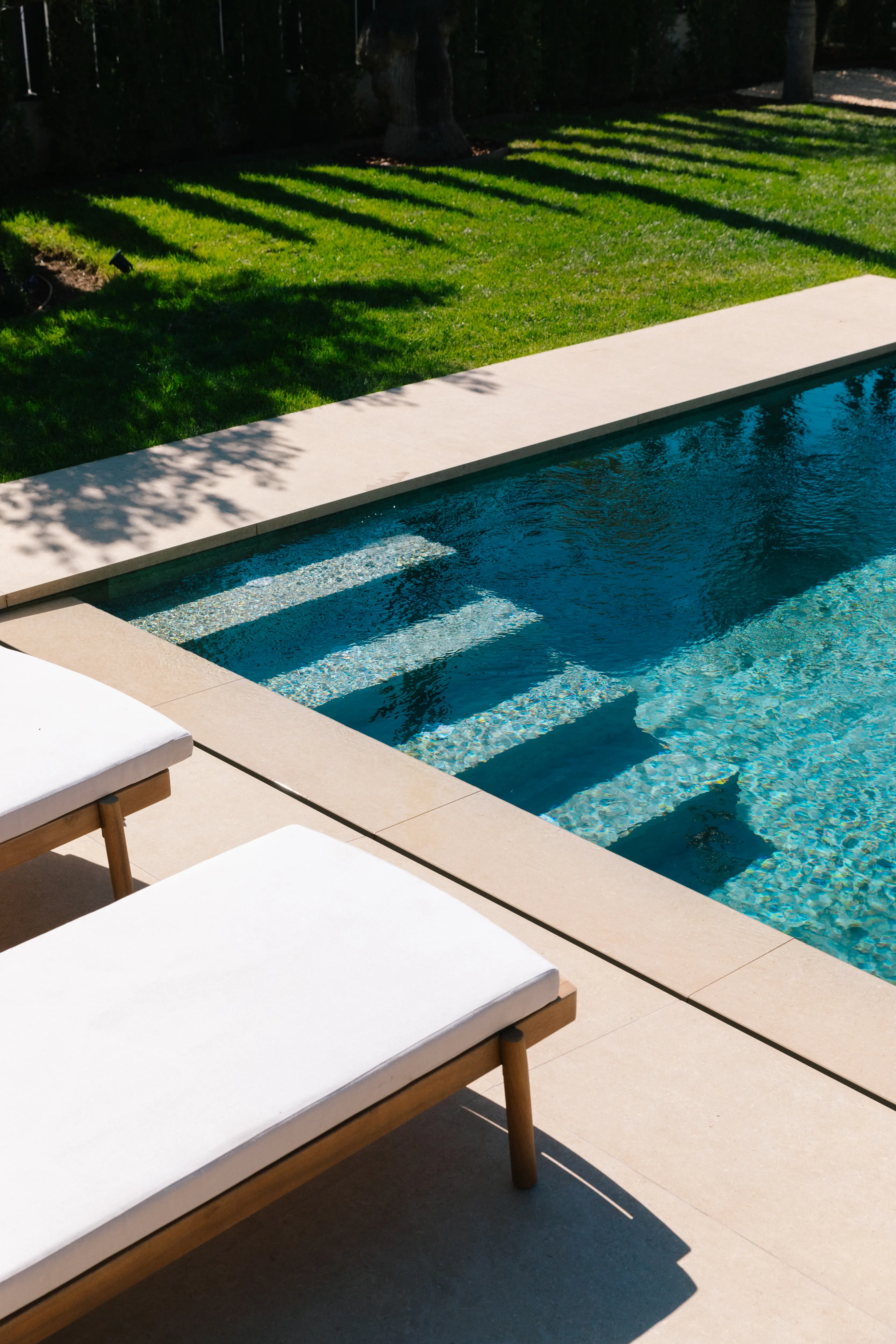 Outdoor terrace and pool area after ремонт виллы in Campolivar Валенсия image 79